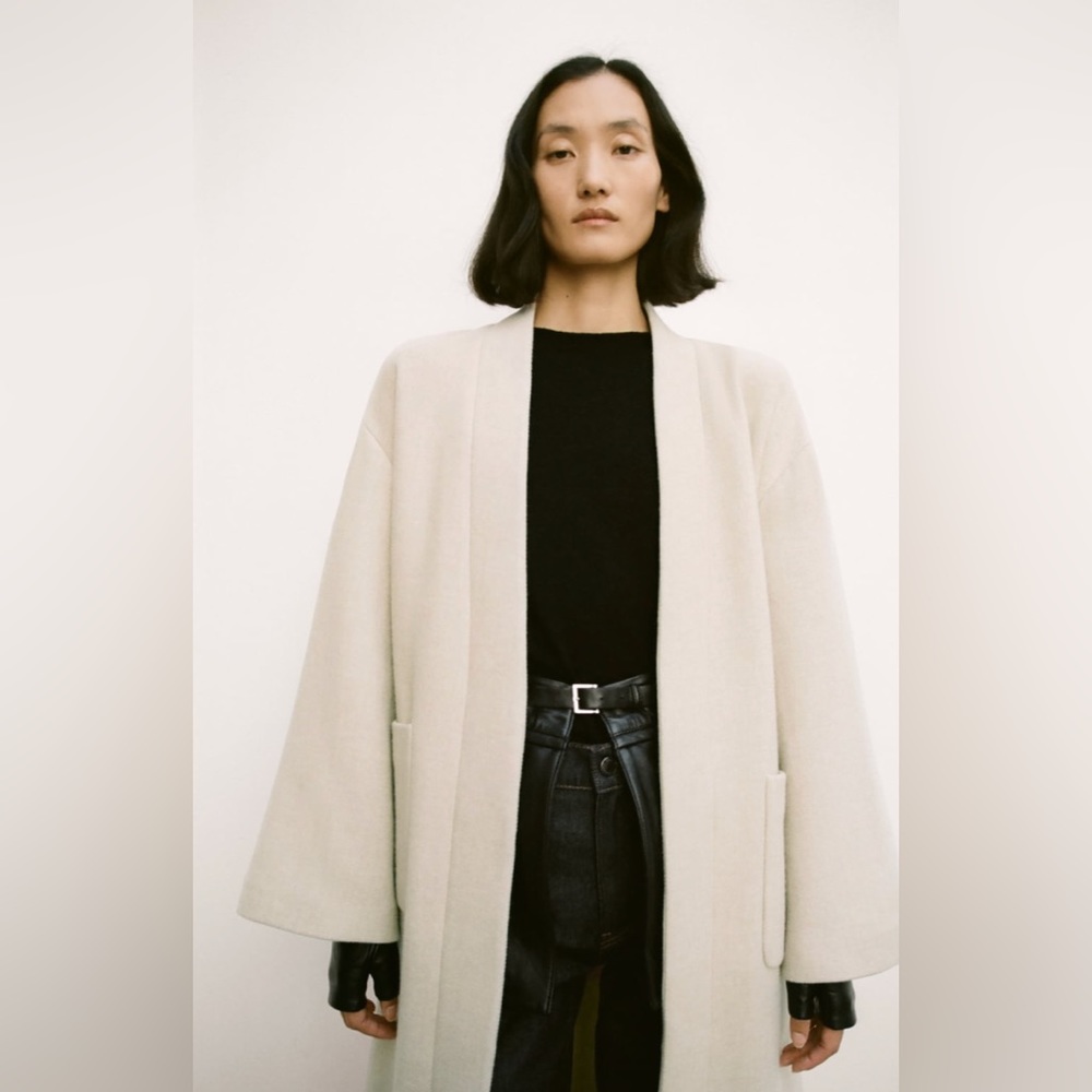MANTECO MINIMALIST COAT WITH  WOOL ZW COLLECTION - Picture 5 of 11